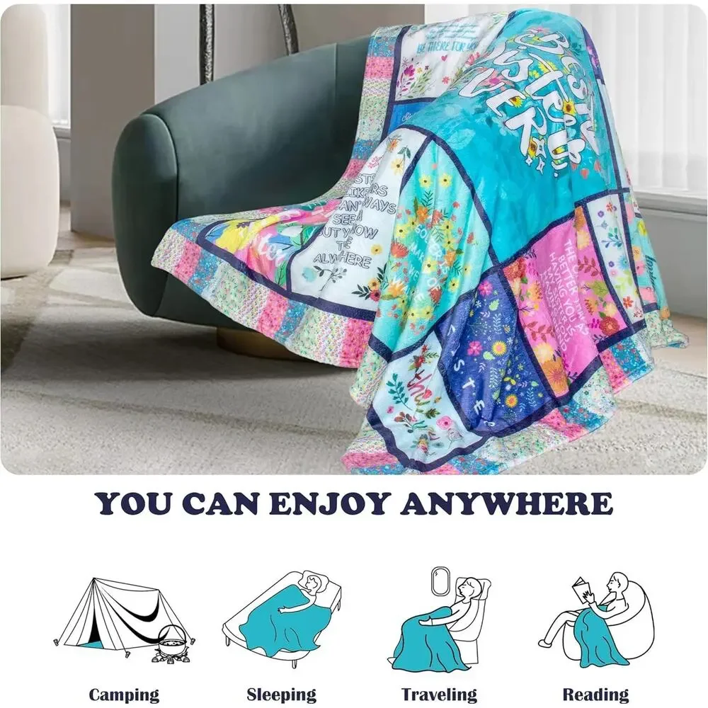 Best Sister Ever 50x60 Flannel Throw Blanket